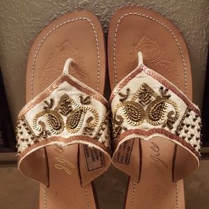 J. Jill Bead/Sequin Leather Flat Sandal